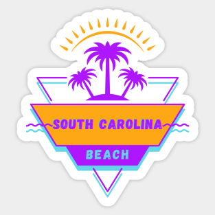 South Carolina Beach Vibes 80's Sticker